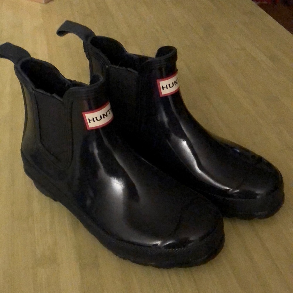 Hunter short rain boots navy